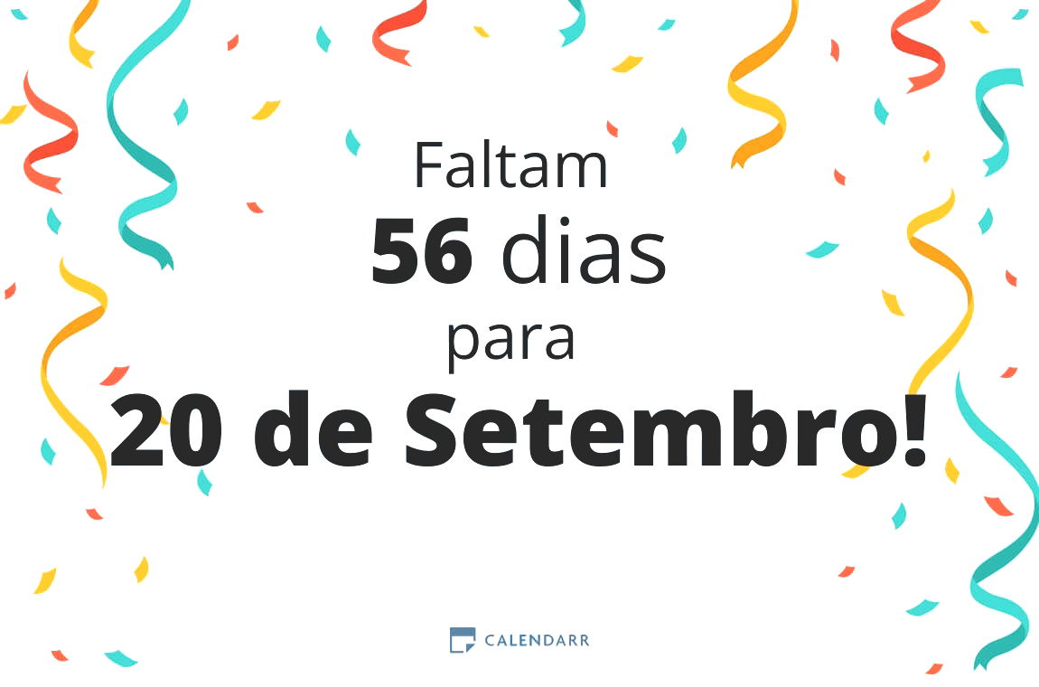 Descobre quantos dias faltam para 20 de Setembro - Calendarr