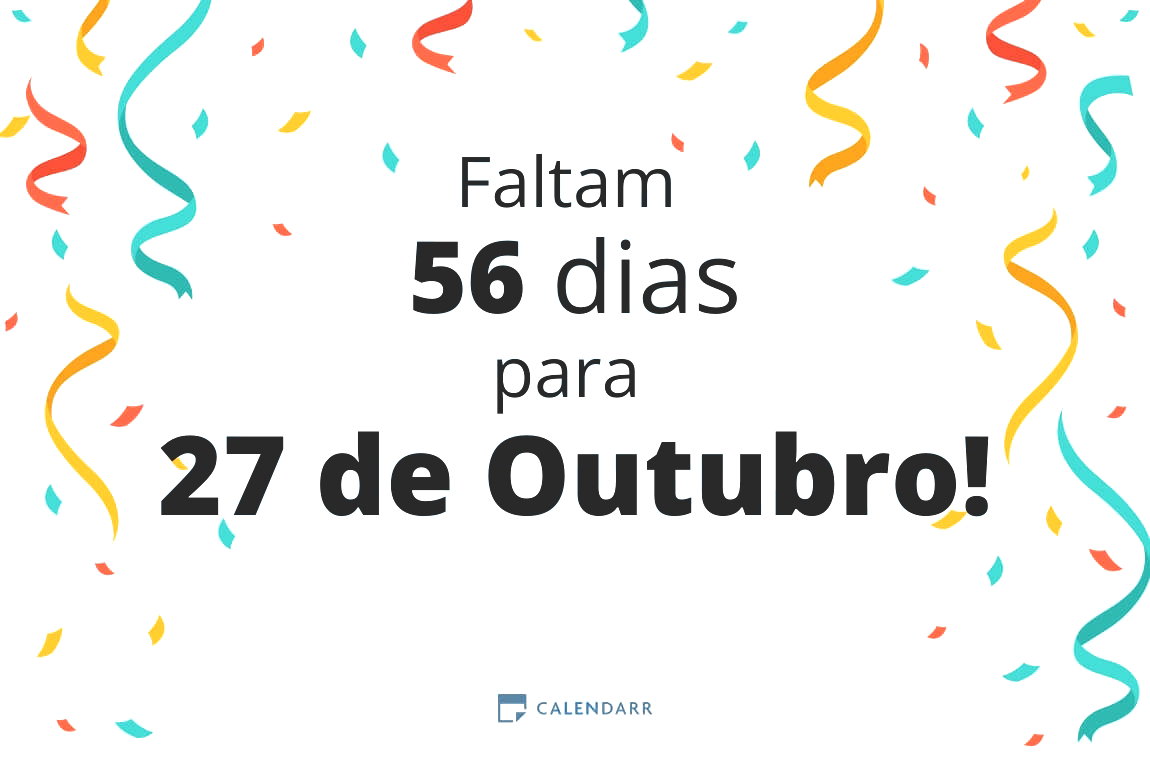 Descobre quantos dias faltam para 27 de Outubro - Calendarr