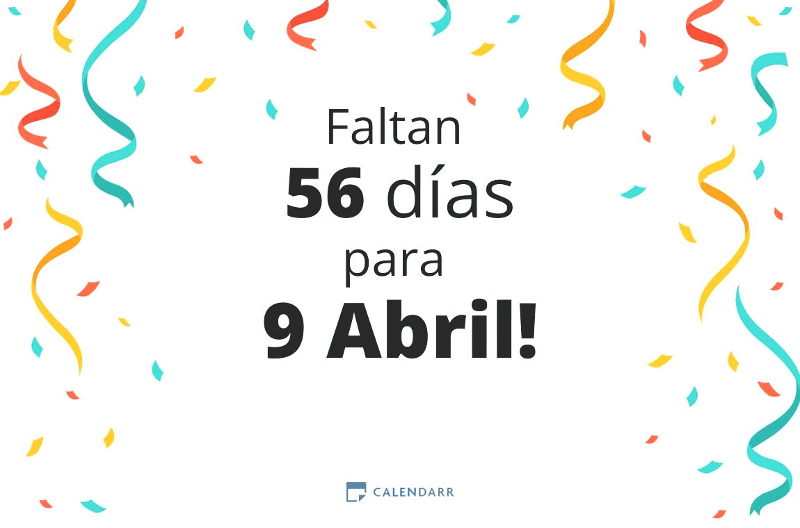 Descubre cuántos días faltan para 9 Abril - Calendarr