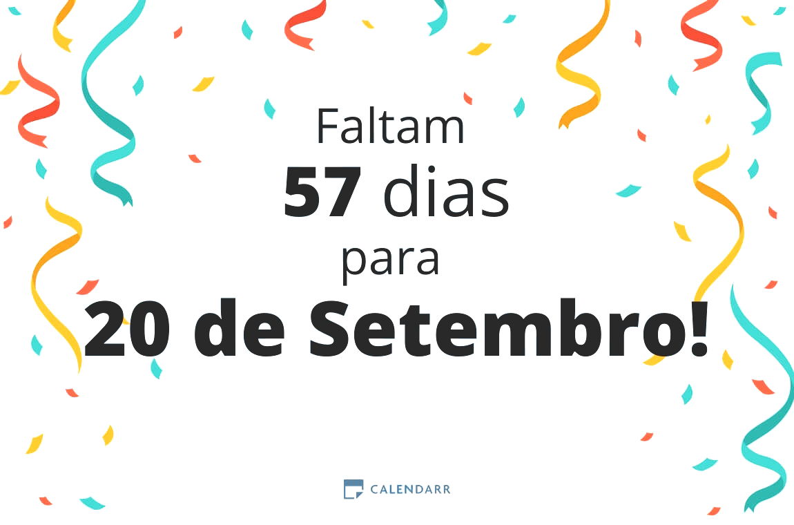 Descubra quantos dias faltam para 20 de Setembro - Calendarr