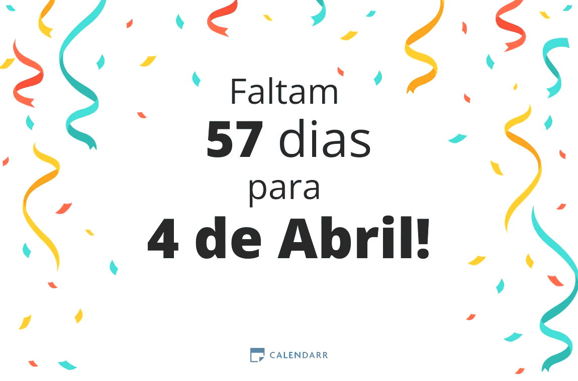 Descubra quantos dias faltam para 4 de Abril - Calendarr