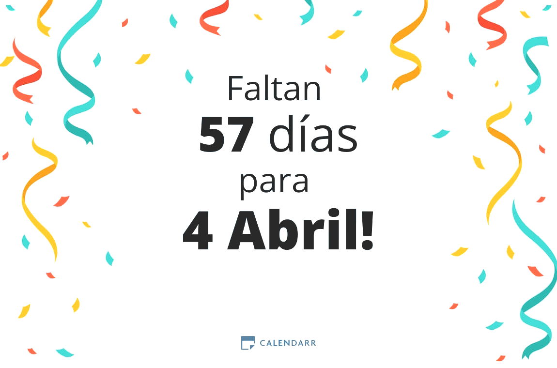 Descubre cuántos días faltan para 4 Abril - Calendarr