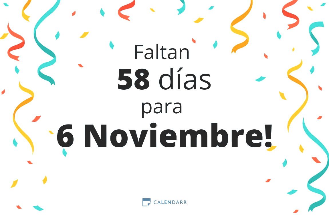 Descubre cuántos días faltan para 6 Noviembre - Calendarr