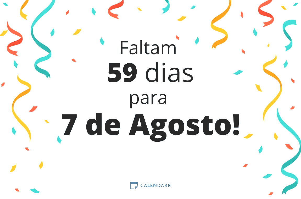 Descubra quantos dias faltam para 7 de Agosto - Calendarr