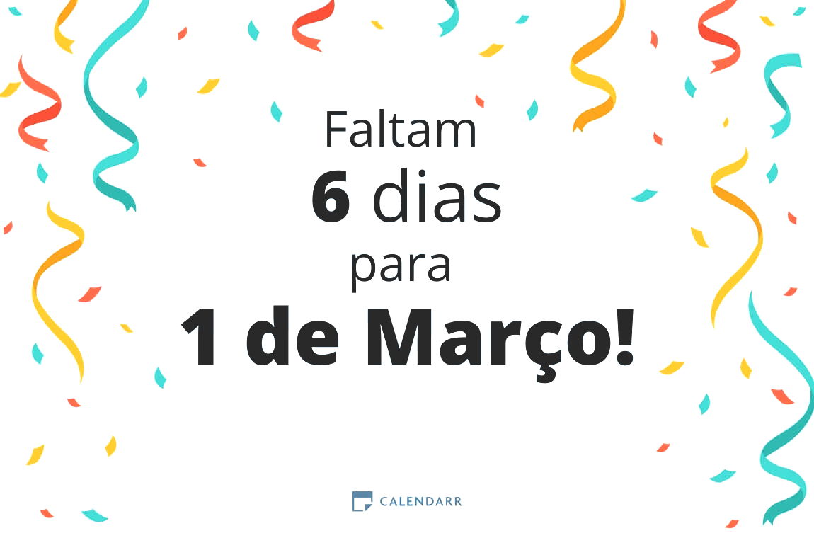 Descubra quantos dias faltam para 1 de Março - Calendarr