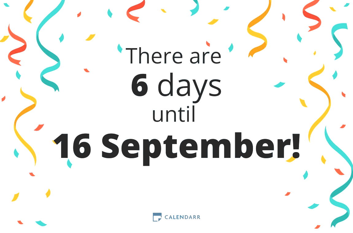 How many days until 16 September - Calendarr