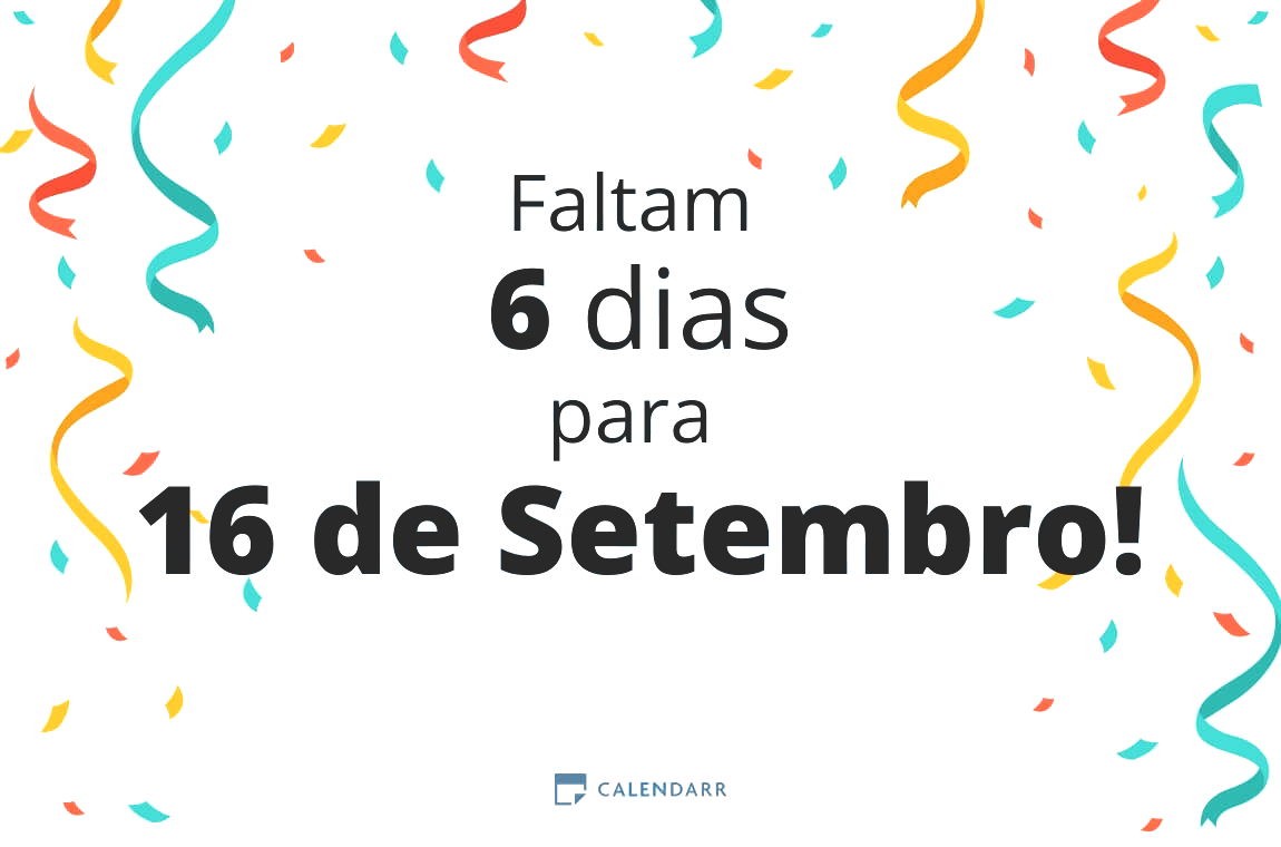 Descobre quantos dias faltam para 16 de Setembro - Calendarr