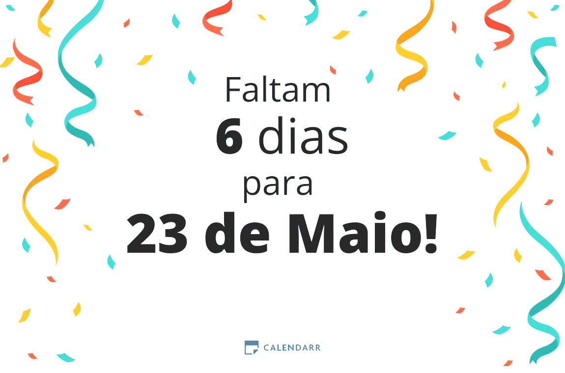 Descobre quantos dias faltam para 23 de Maio - Calendarr