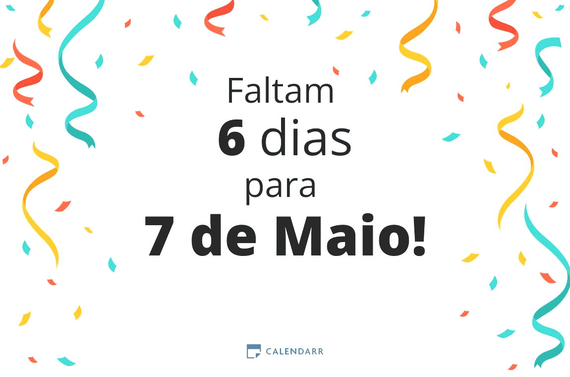 Descobre quantos dias faltam para 7 de Maio - Calendarr