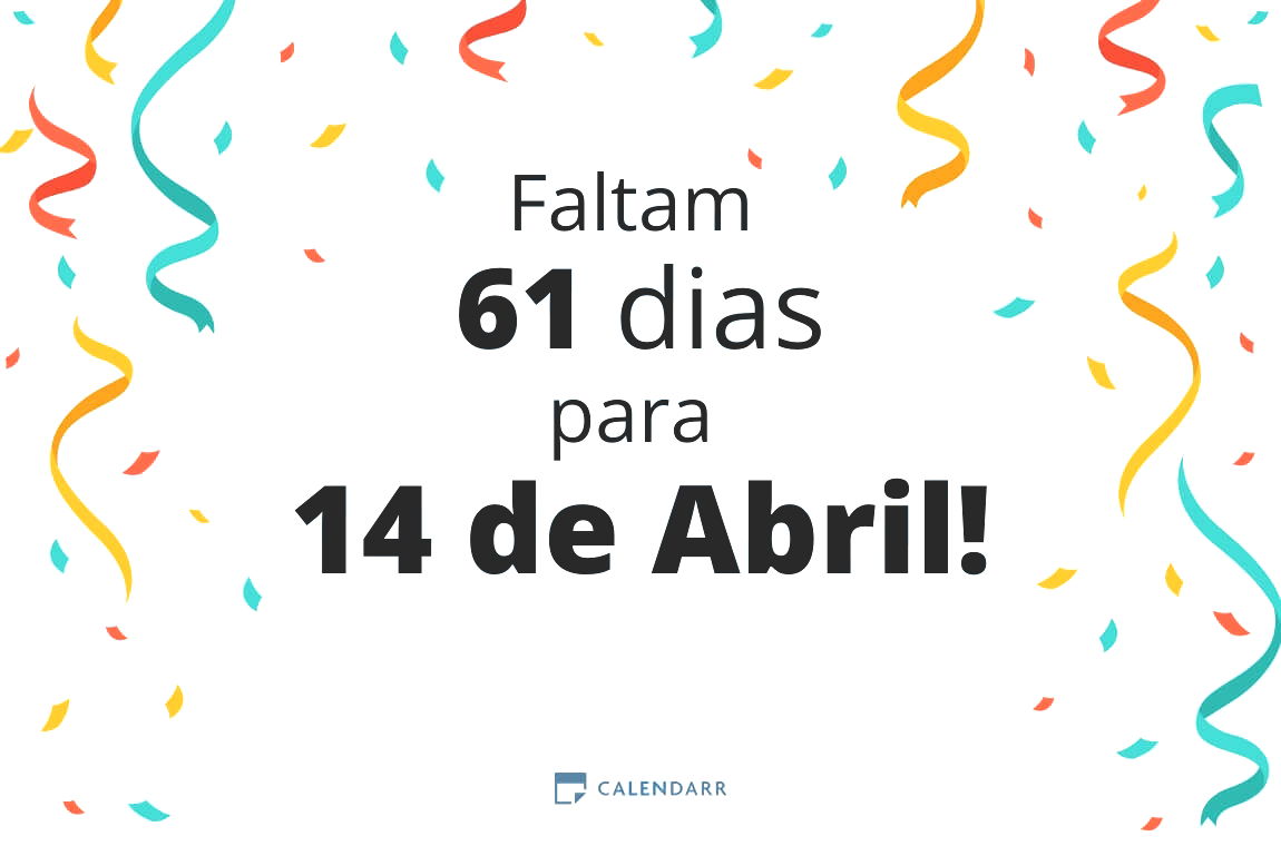 Descubra quantos dias faltam para 14 de Abril - Calendarr