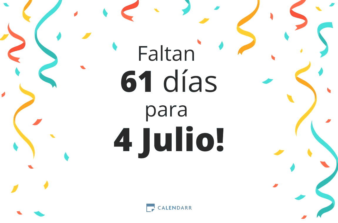 Descubre cuántos días faltan para 4 Julio - Calendarr