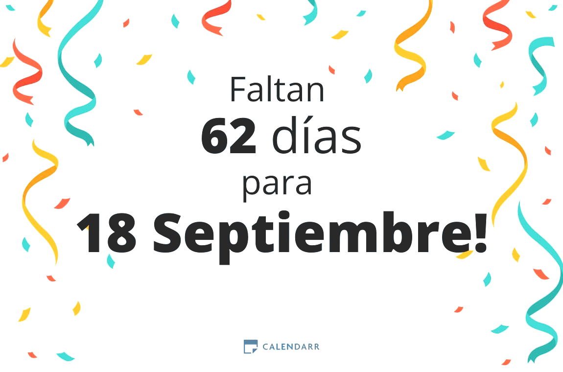 Descubre cuántos días faltan para 18 Septiembre - Calendarr