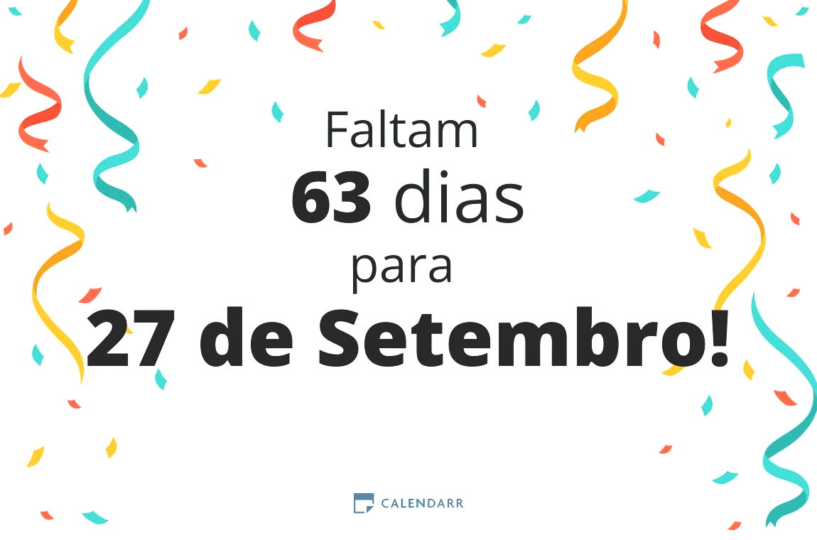 Descobre quantos dias faltam para 27 de Setembro - Calendarr