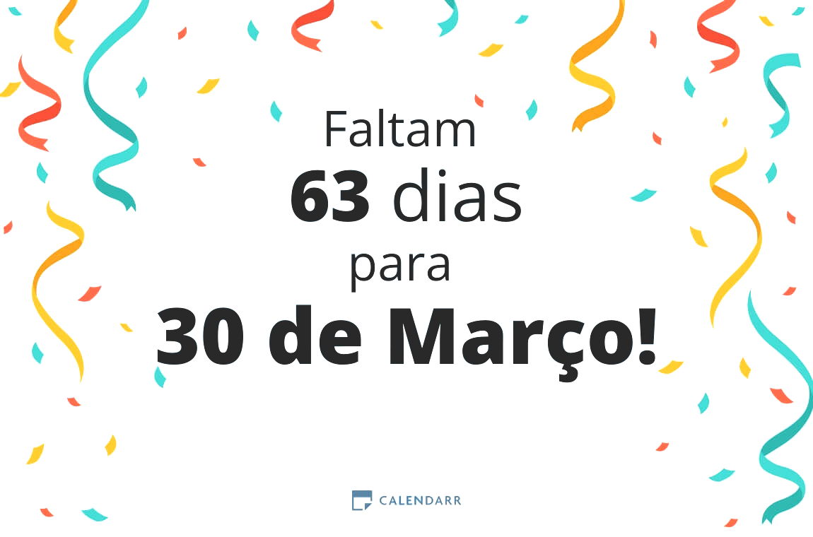 Descubra quantos dias faltam para 30 de Março - Calendarr