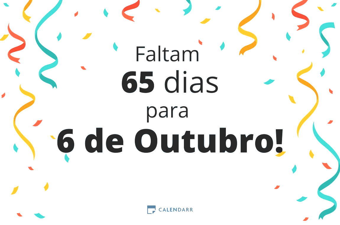 Descubra quantos dias faltam para 6 de Outubro - Calendarr