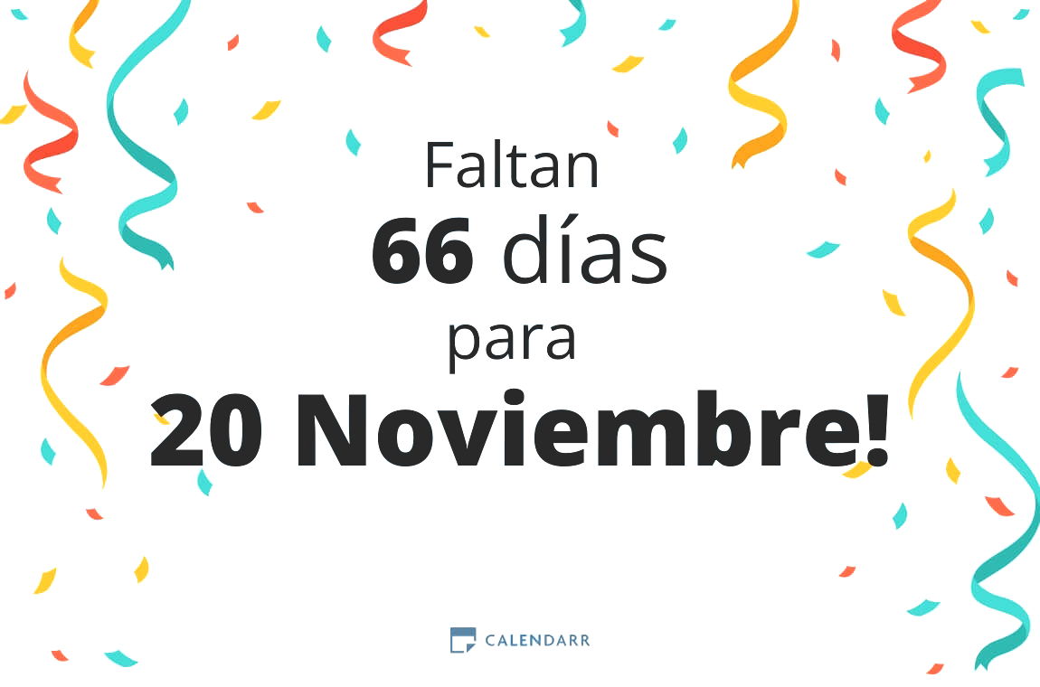 Descubre cuántos días faltan para 20 Noviembre - Calendarr