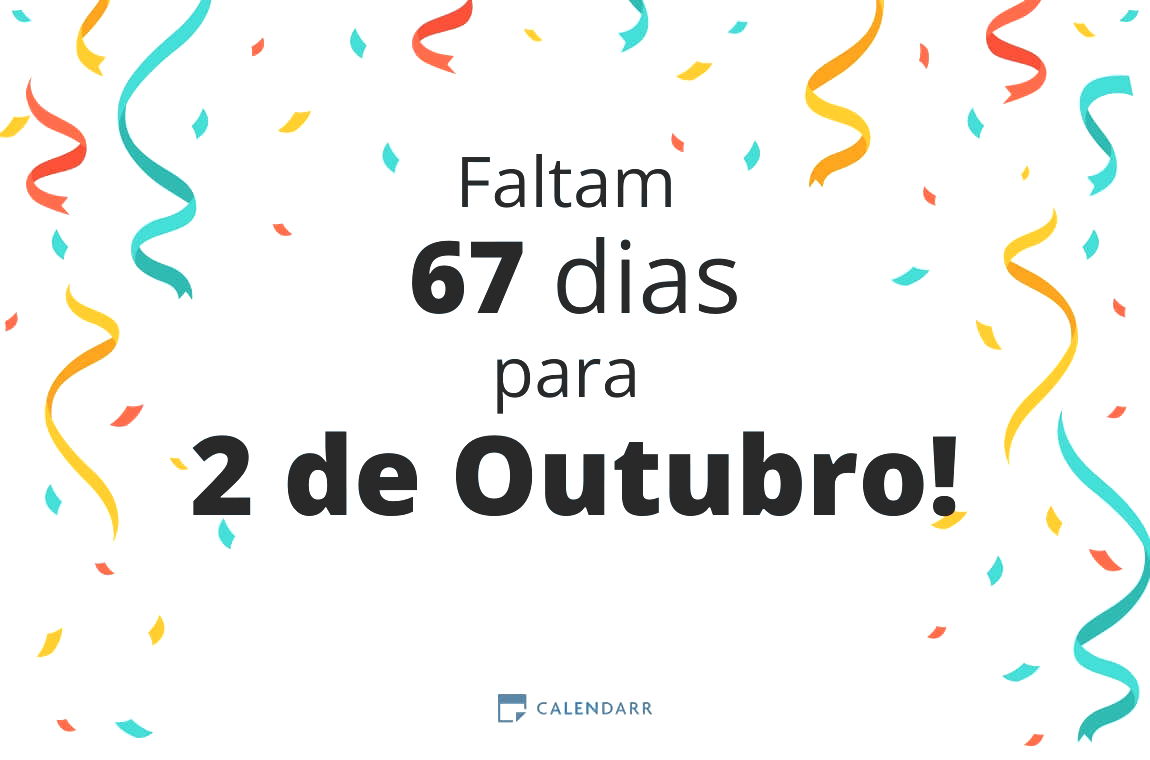 Descubra quantos dias faltam para 2 de Outubro - Calendarr