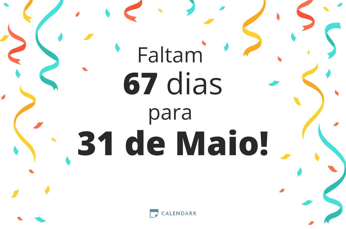 Descubra quantos dias faltam para 31 de Maio - Calendarr