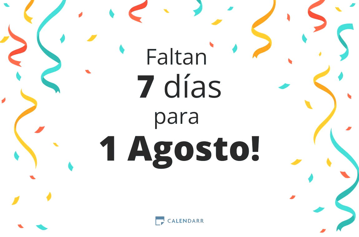 Descubre cuántos días faltan para 1 Agosto - Calendarr