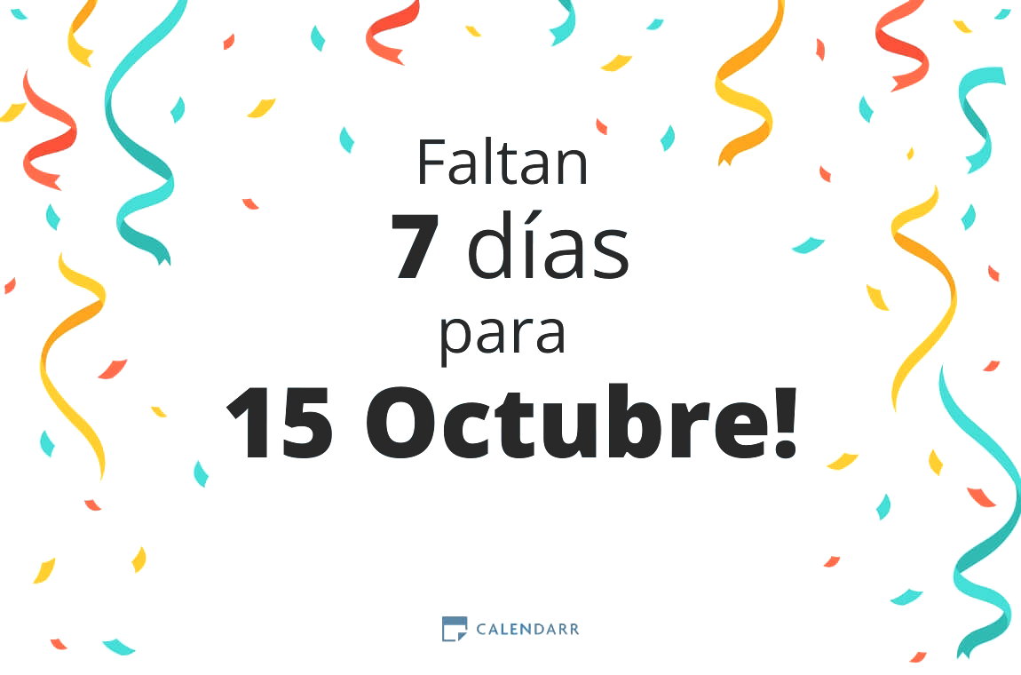 Descubre Cu ntos D as Faltan Para 15 Octubre Calendarr