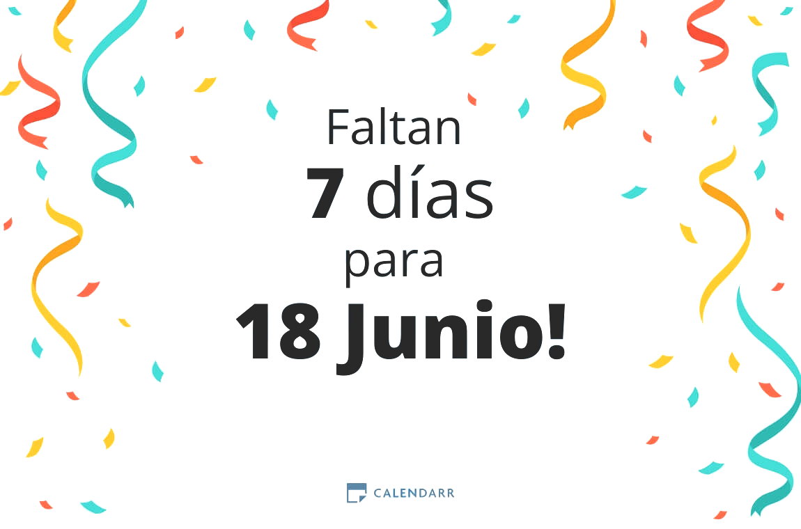 Descubre cuántos días faltan para 18 Junio - Calendarr