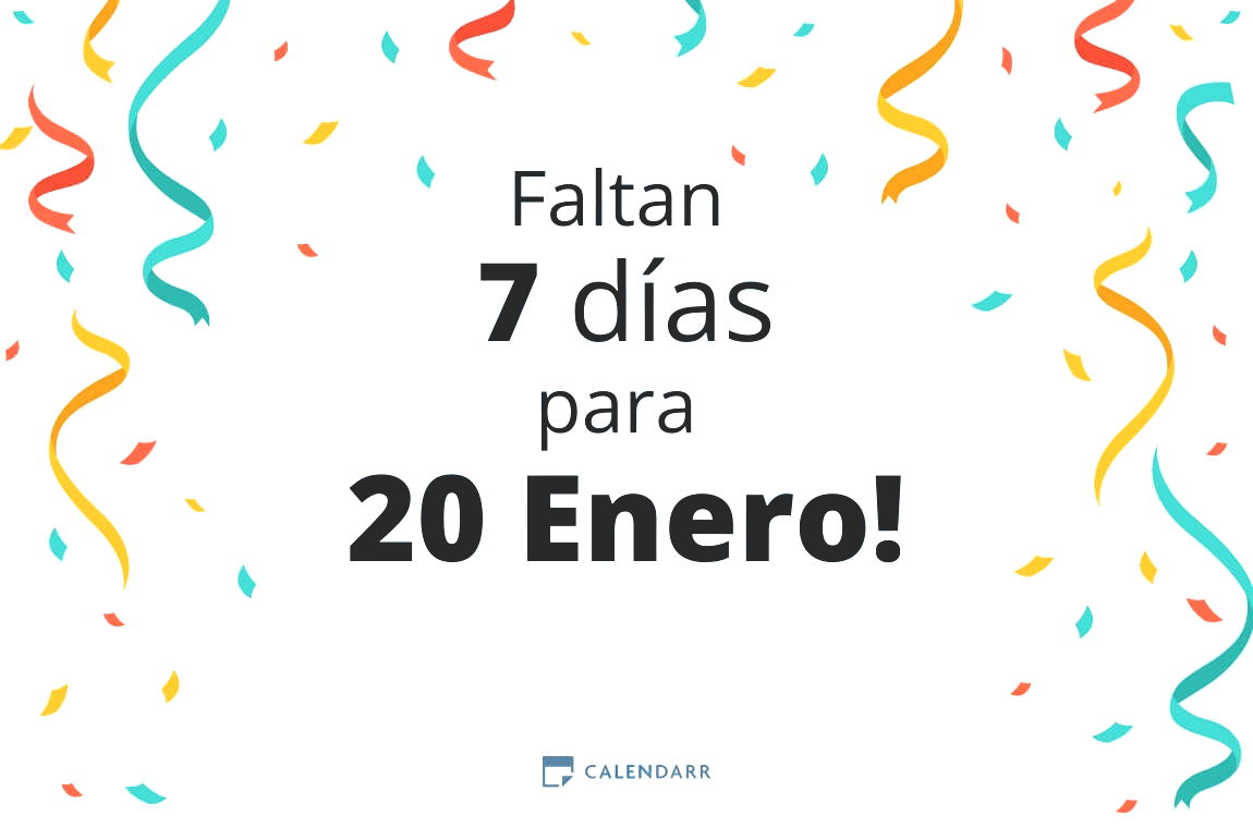 Descubre cuántos días faltan para 20 Enero - Calendarr