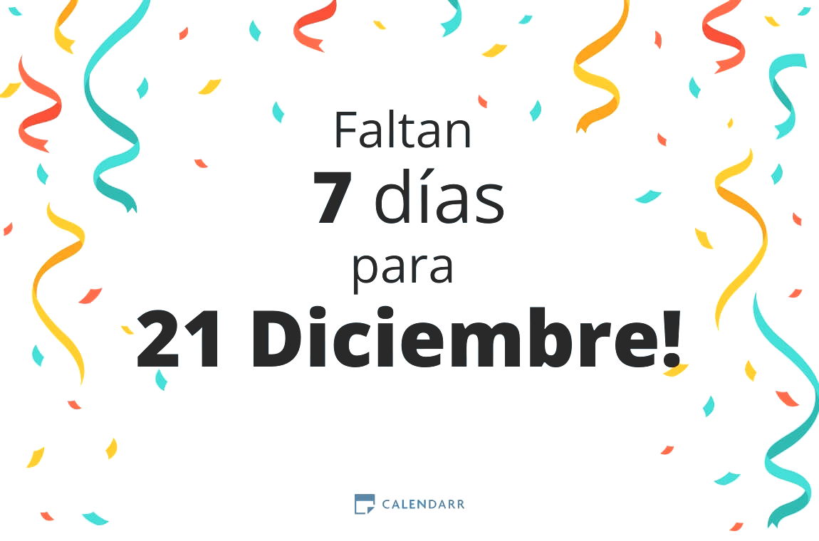 Descubre cuántos días faltan para 21 Diciembre - Calendarr