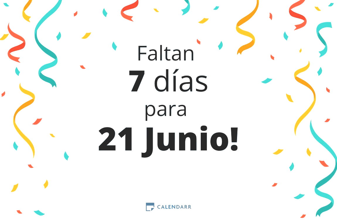 Descubre cuántos días faltan para 21 Junio - Calendarr