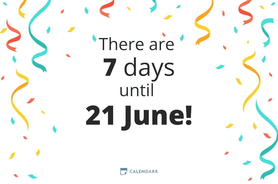 How many days until 21 June - Calendarr