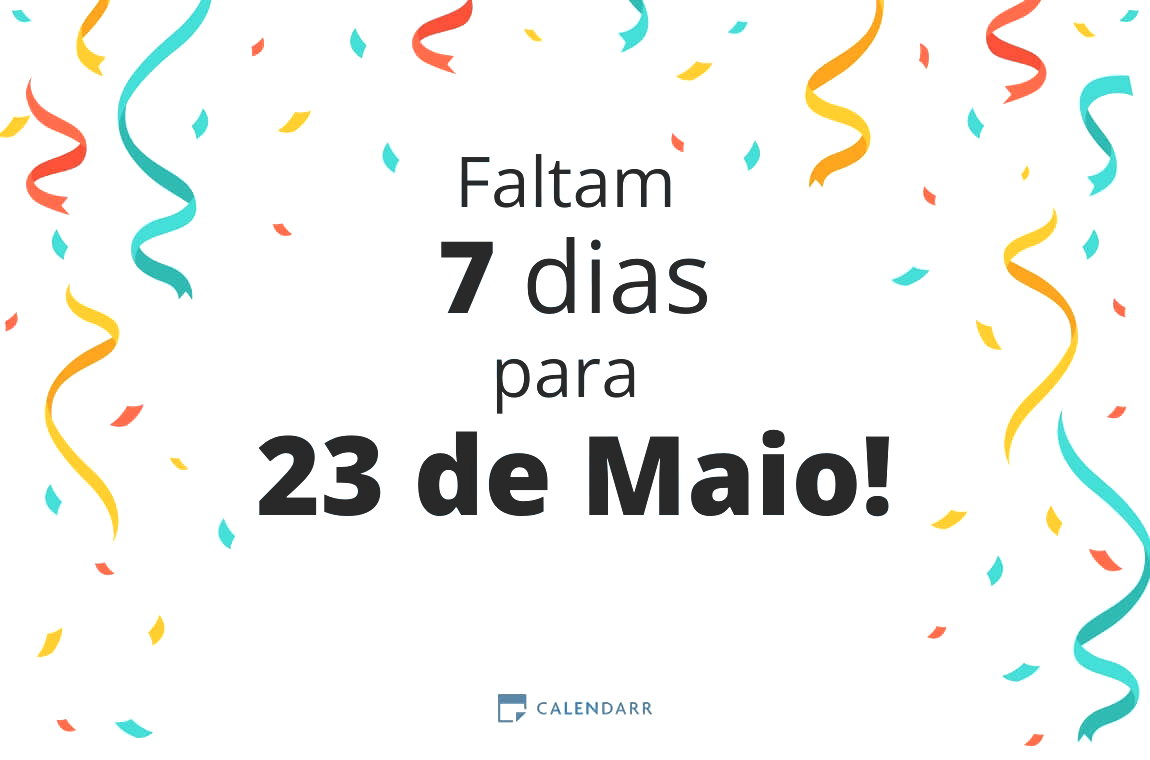 Descubra quantos dias faltam para 23 de Maio - Calendarr