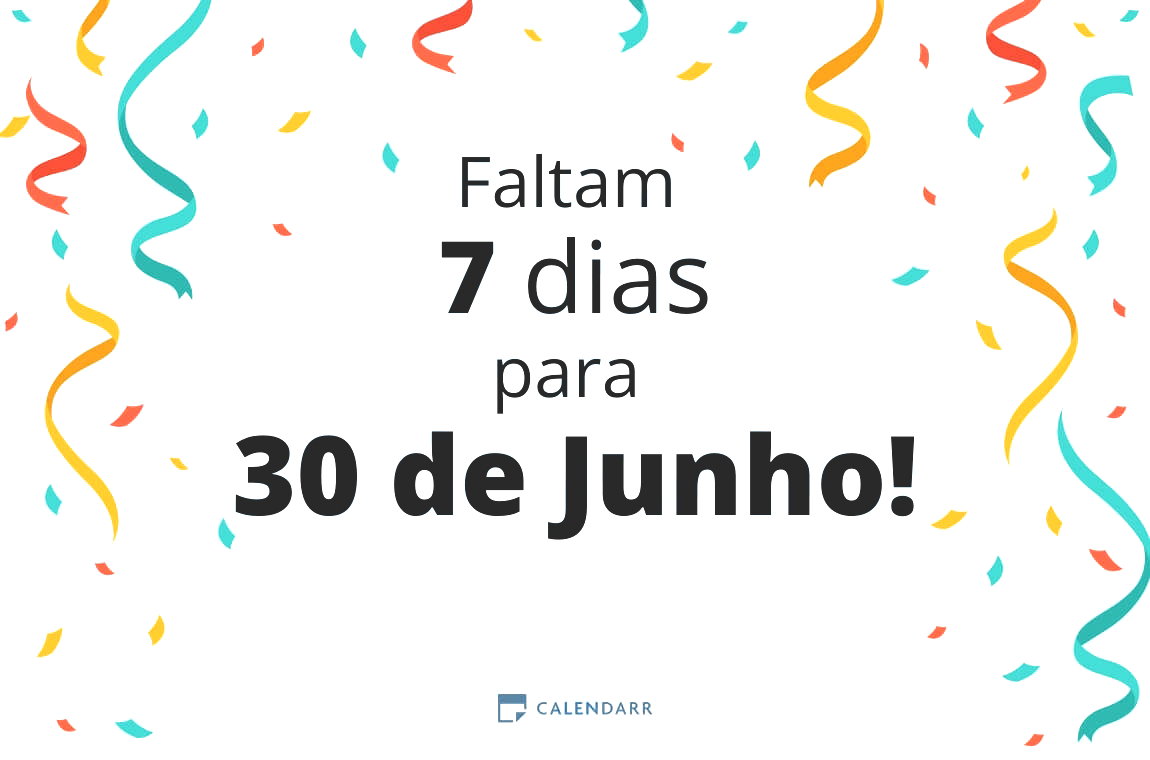 Descubra quantos dias faltam para 30 de Junho - Calendarr