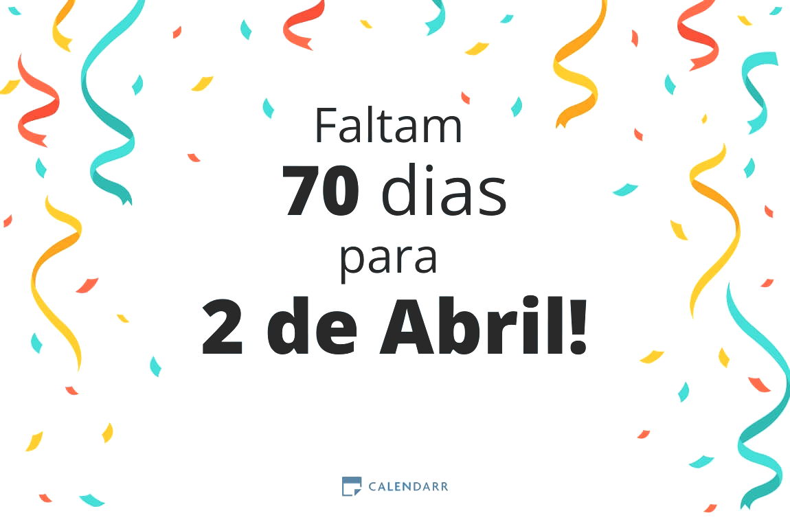 Descubra quantos dias faltam para 2 de Abril - Calendarr