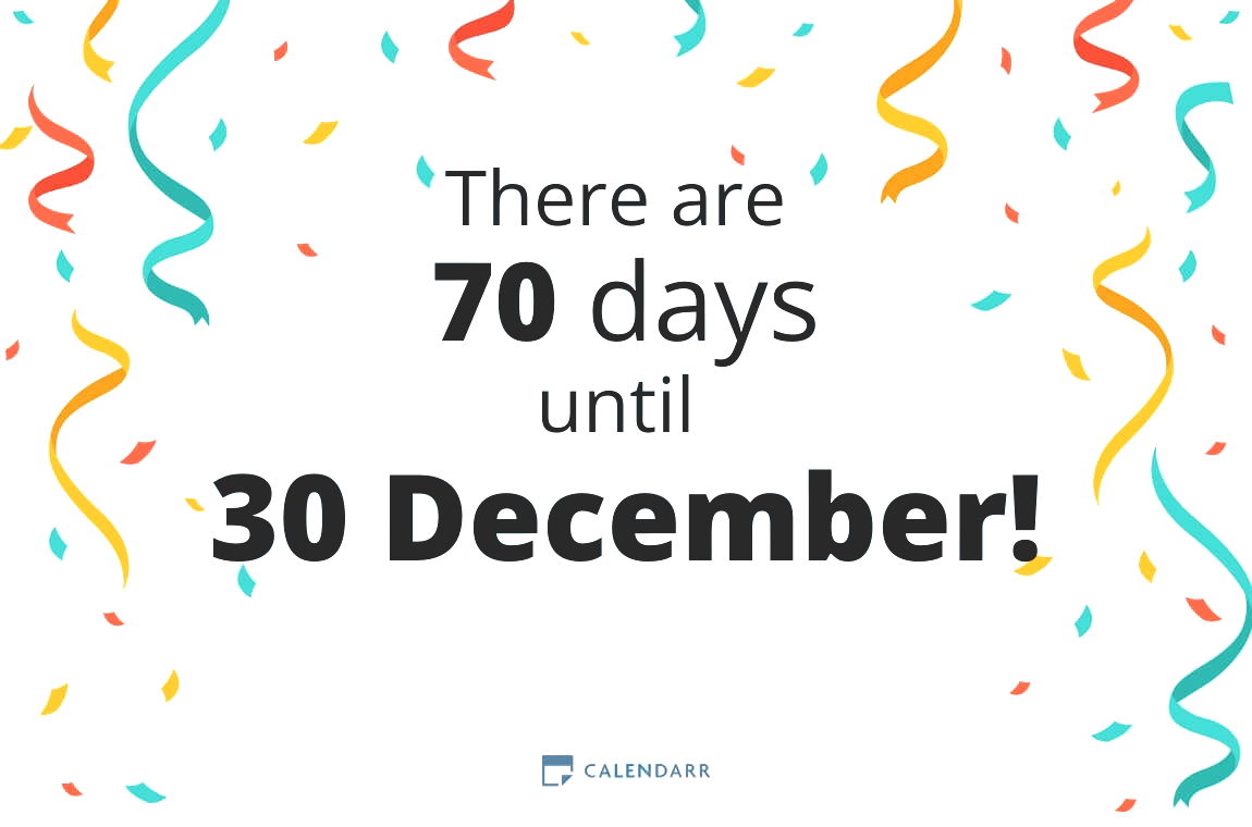 How many days until 30 December - Calendarr