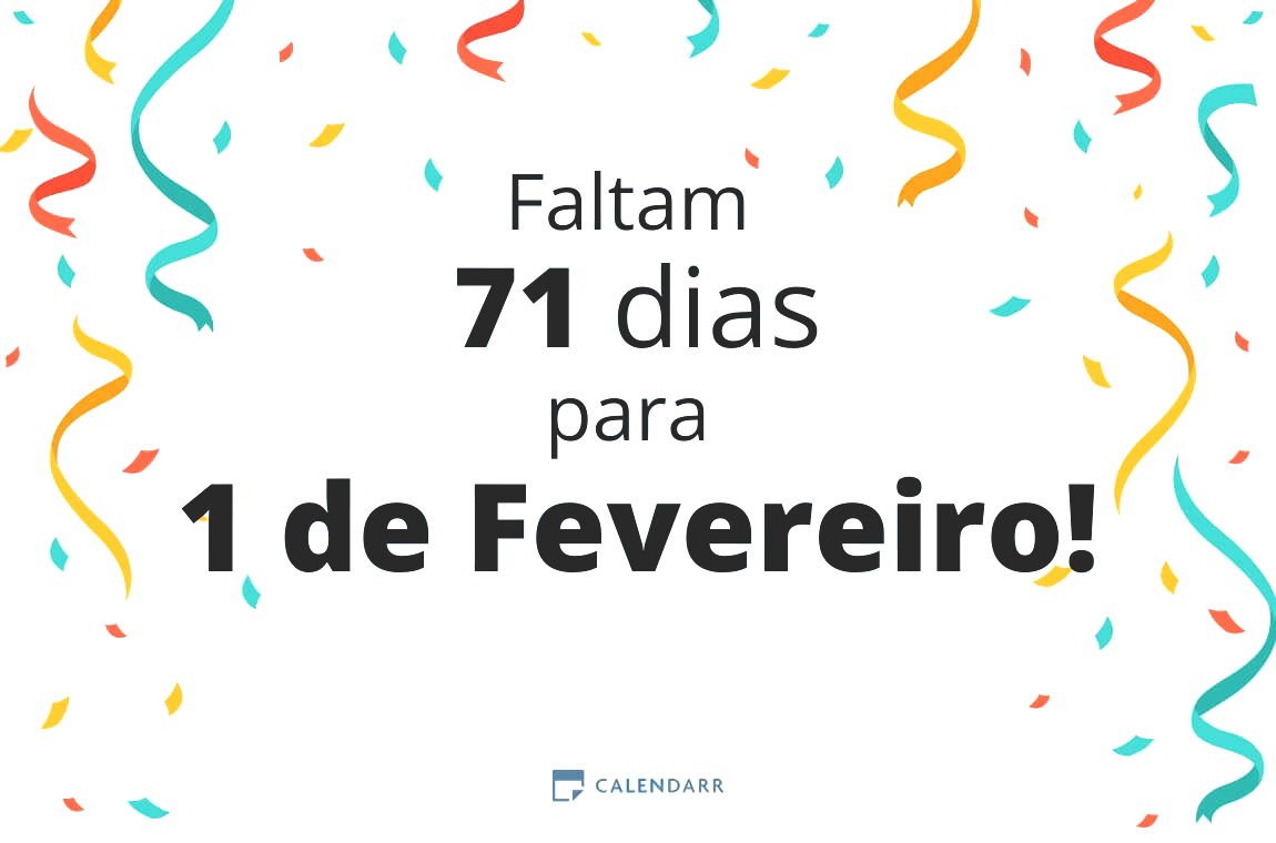 Descobre quantos dias faltam para 1 de Fevereiro - Calendarr