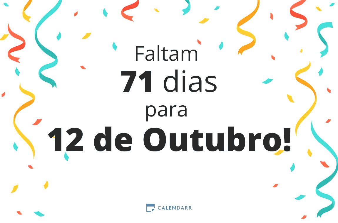 Descubra quantos dias faltam para 12 de Outubro - Calendarr