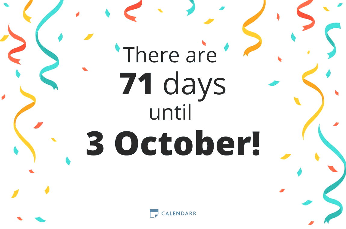 How many days until 3 October - Calendarr