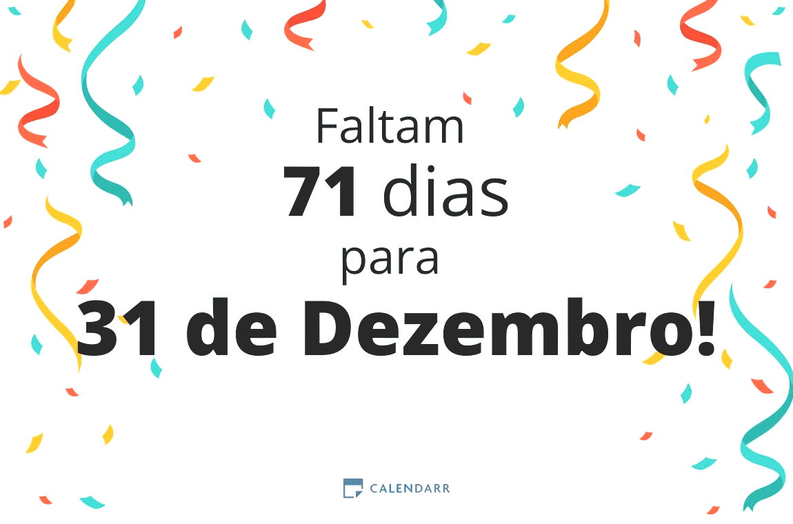 Descubra quantos dias faltam para 31 de Dezembro - Calendarr