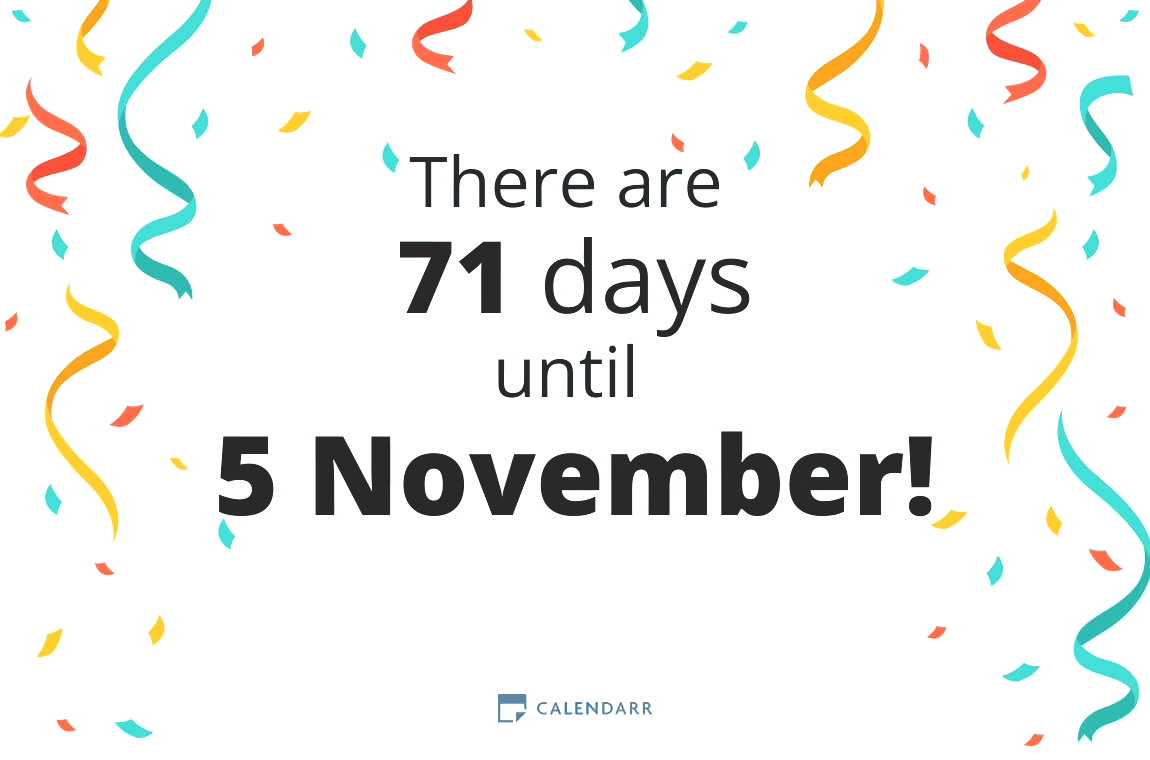 How many days until 5 November - Calendarr