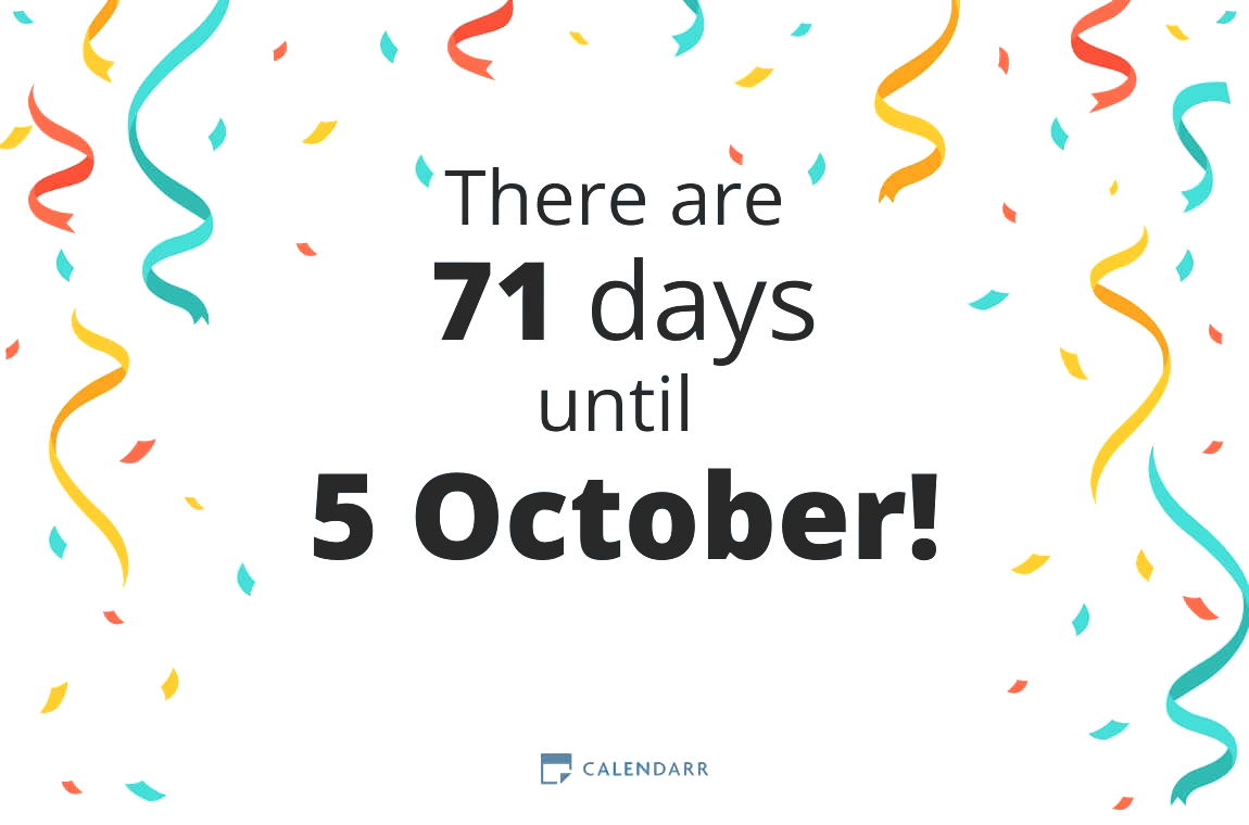 How many days until 5 October - Calendarr