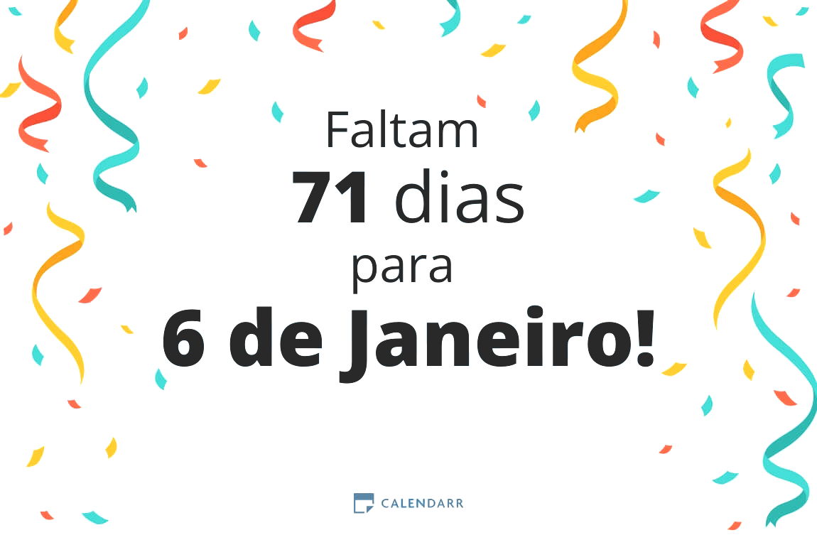 Descubra quantos dias faltam para 6 de Janeiro - Calendarr