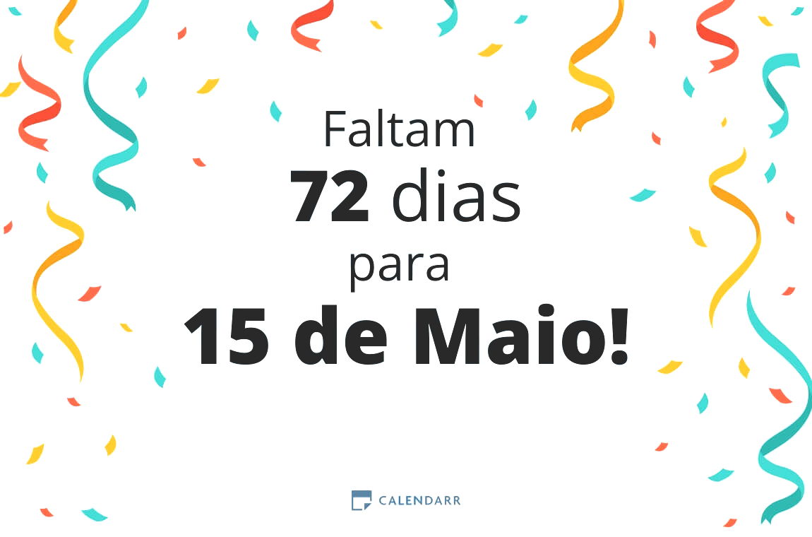 Descubra quantos dias faltam para 15 de Maio - Calendarr