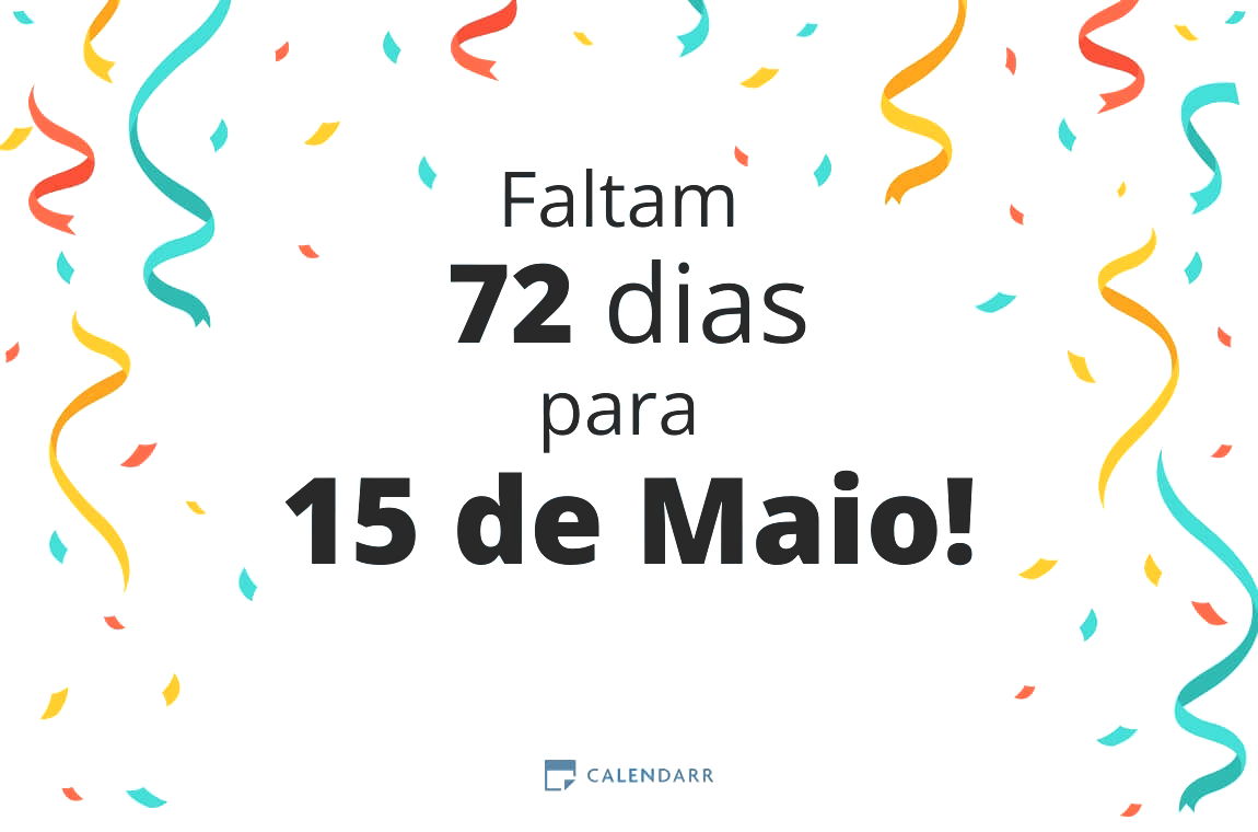 Descobre quantos dias faltam para 15 de Maio - Calendarr