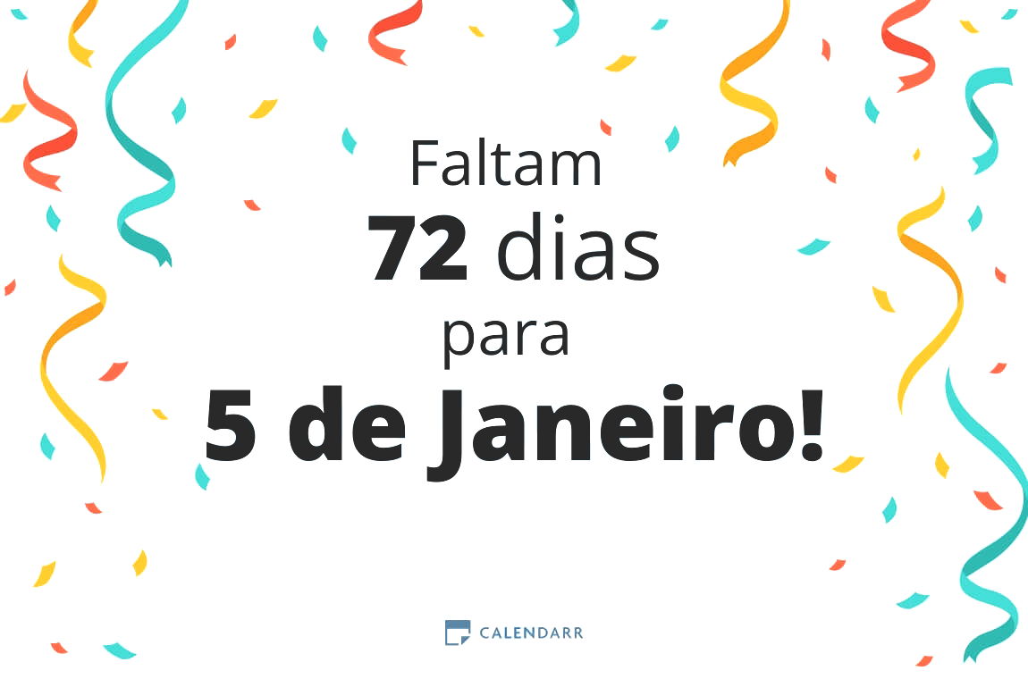 Descobre quantos dias faltam para 5 de Janeiro - Calendarr