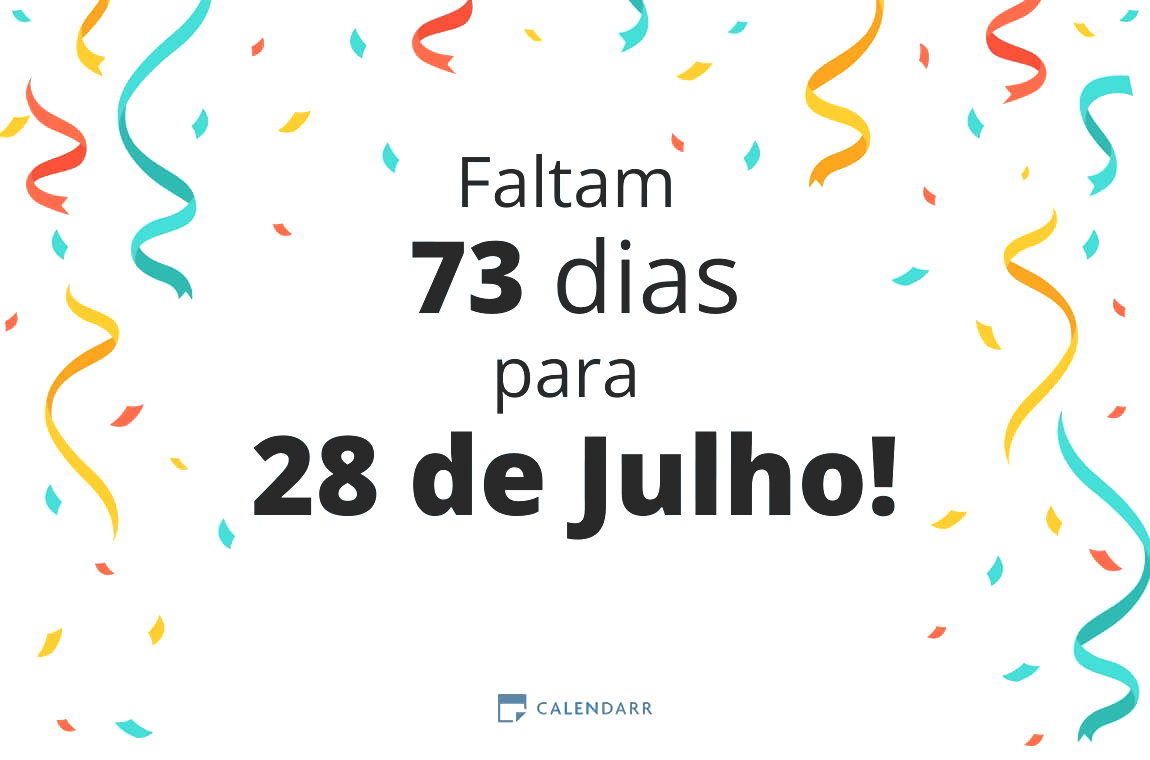Descubra quantos dias faltam para 28 de Julho - Calendarr