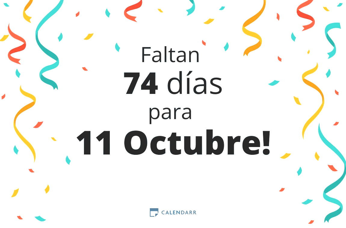 Descubre cuántos días faltan para 11 Octubre - Calendarr