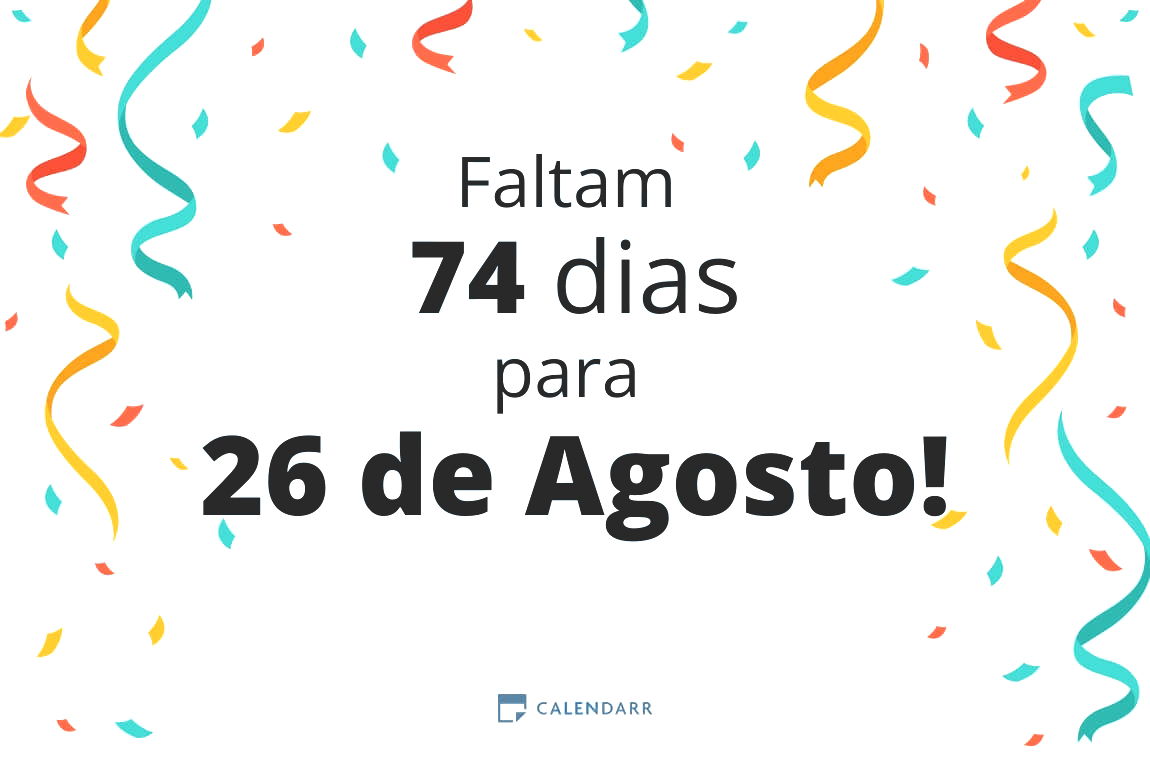 Descubra quantos dias faltam para 26 de Agosto - Calendarr