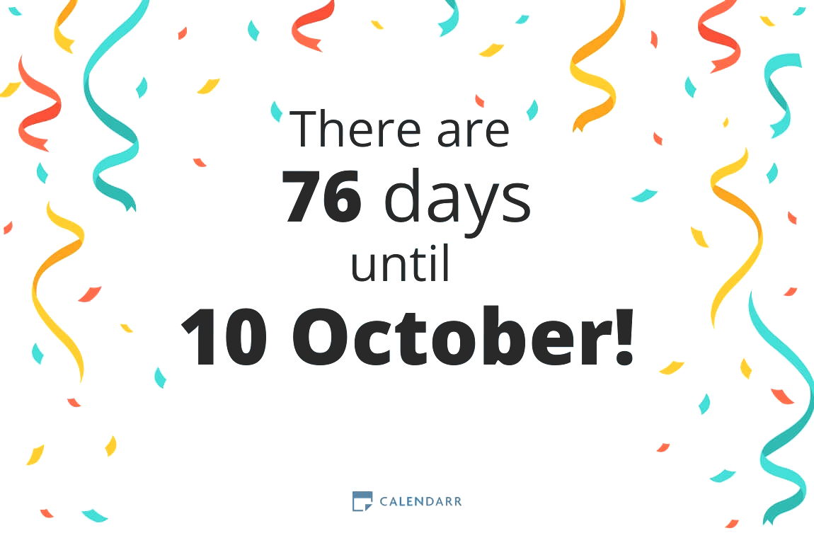 How many days until 10 October - Calendarr