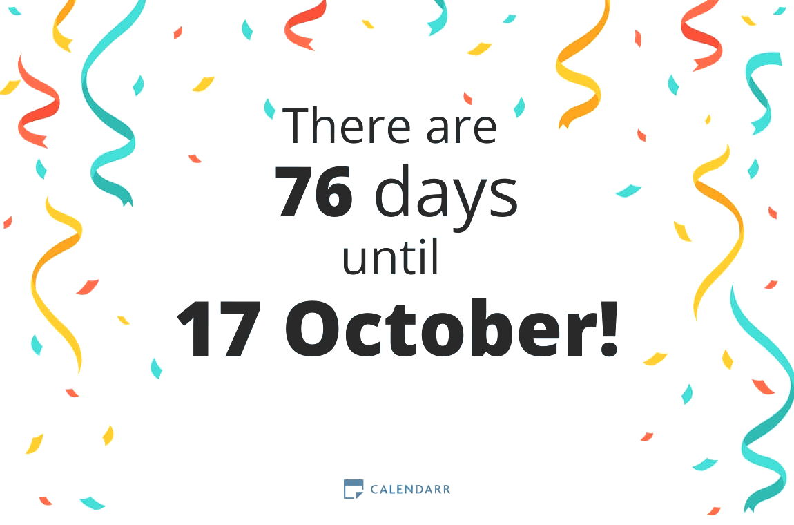 How many days until 17 October - Calendarr