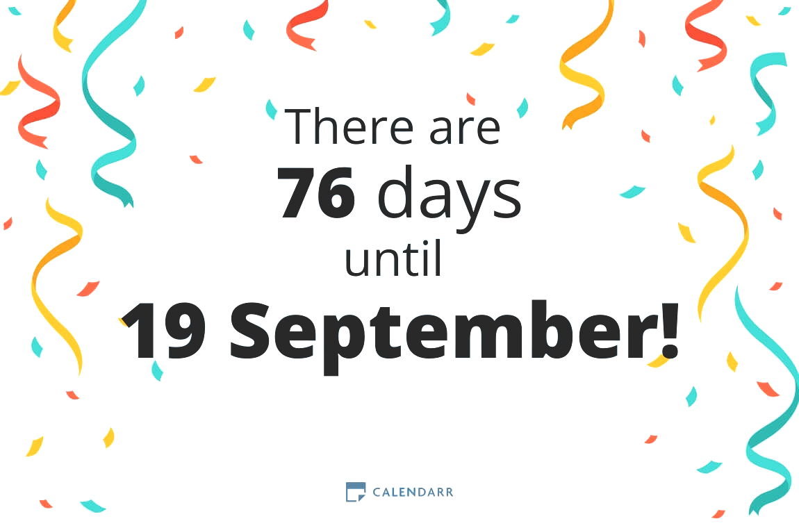 How many days until 19 September - Calendarr