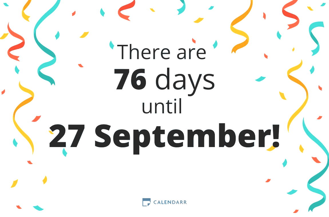 How many days until 27 September Calendarr